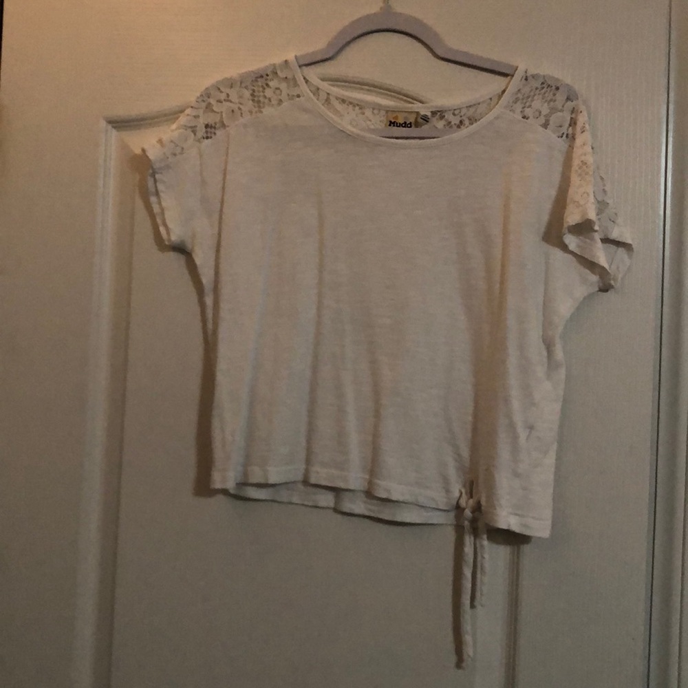 White Top with lace cutouts